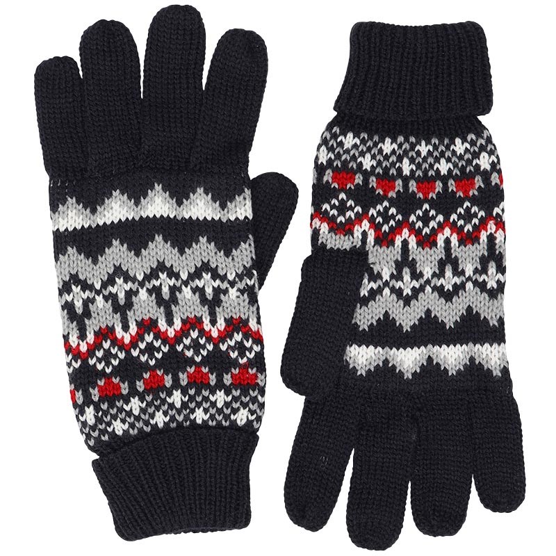Buy Kangaroo Poo Mens Fairisle Gloves Navy/Multi
