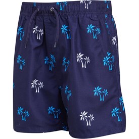 Kangaroo Poo Jongens Palm Tree Print Zwemshort Marineblauw kangaroo poo kopen in de aanbieding