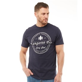 Kangaroo Poo Heren Print T Shirt Marineblauw kangaroo poo kopen in de aanbieding