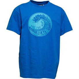 Kangaroo Poo Jongens Wave Print T Shirt Helderblauw kangaroo poo kopen in de aanbieding