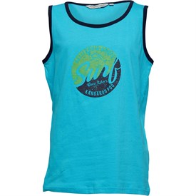 Kangaroo Poo Jongens Surf Club Print Vest Turquoise kangaroo poo kopen in de aanbieding
