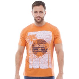 Kangaroo Poo Heren Print T Shirt Oranje kangaroo poo kopen in de aanbieding