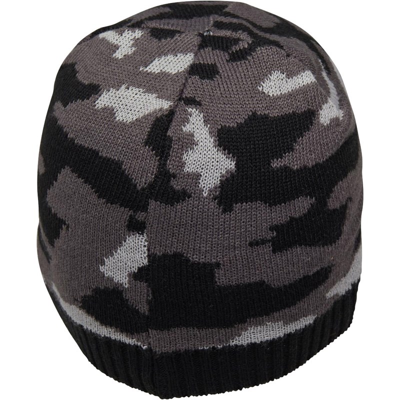 Buy Kangaroo Poo Junior Camo Knit Beanie Hat Grey Camo