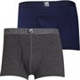 Kangaroo Poo Mens Two Pack Boxers Shorts Dark Navy/Mid Grey