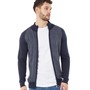 Kangaroo Poo Mens Striped Zip Through Cardigan Navy/Grey