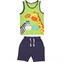 Kangaroo Poo Infant Vest And Shorts Set Lime/Navy