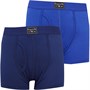 Kangaroo Poo Junior Two Pack Boxers Shorts Royal/French Navy