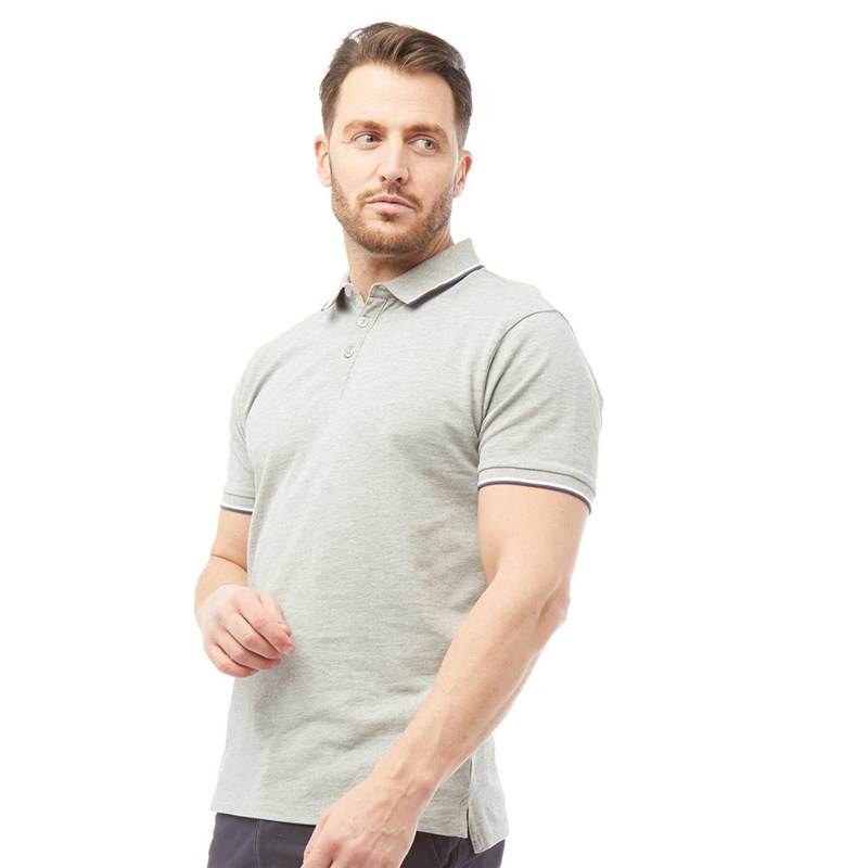 Kangaroo Poo Mens Pique Polo Shirt Grey Marl