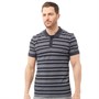 Kangaroo Poo Mens Striped Polo Shirt Navy/Blue/White