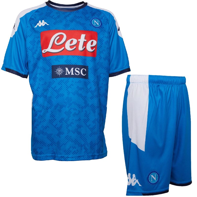 Buy Kappa Junior Boys SSC Napoli Home Kit Azure/Fantasy White
