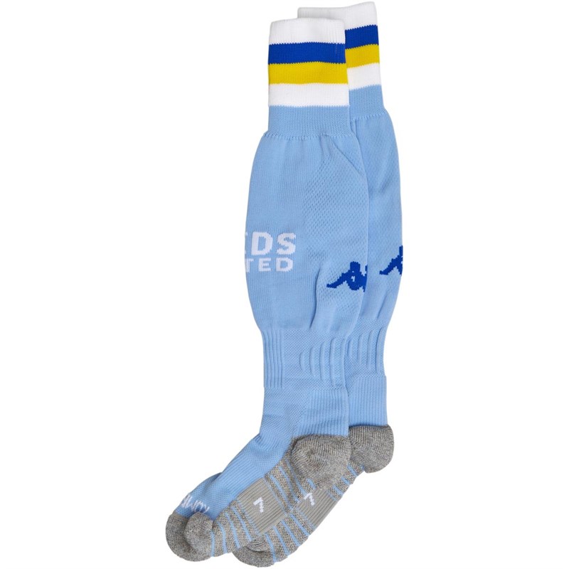 Buy Kappa Junior Boys LUFC Leeds United Third Socks Azure Sky/White