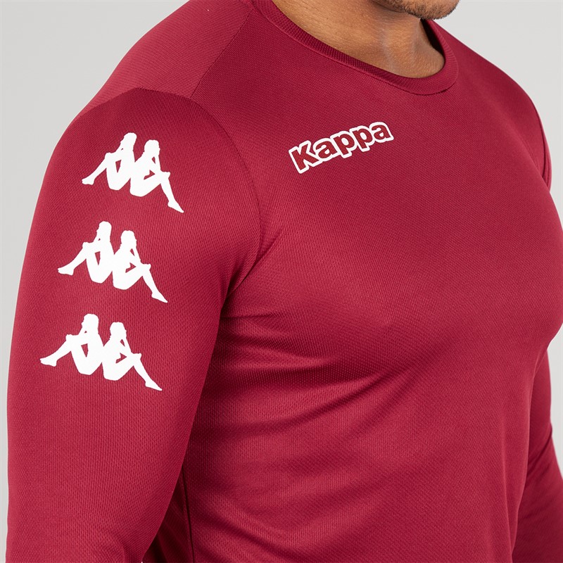 Kappa Mens Bolos Long Sleeve Training Top Pomegranate