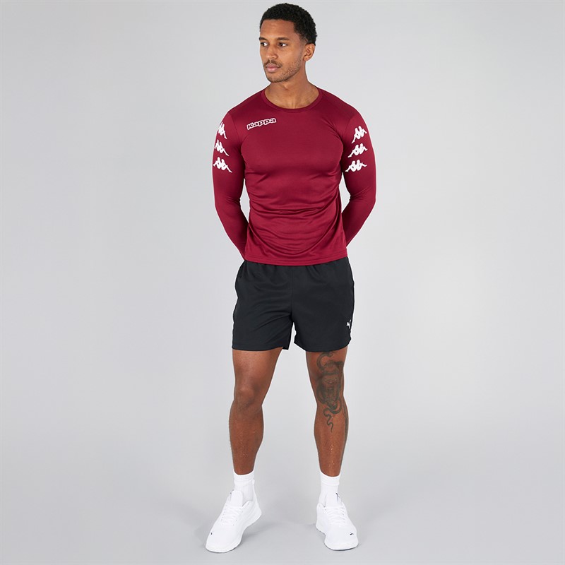 Kappa Mens Bolos Long Sleeve Training Top Pomegranate