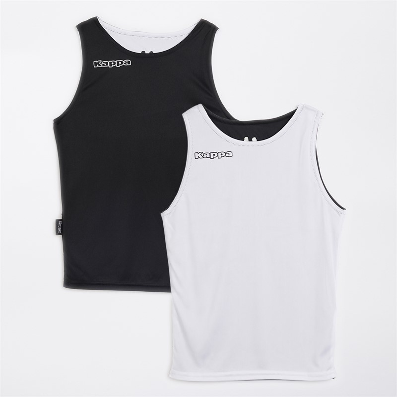 Kappa Boys Alble Reversible Sleeveless Training Top Black/White