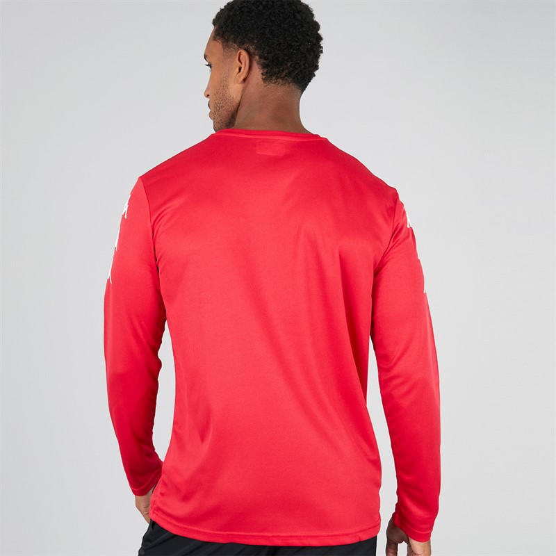 Kappa Mens Bolos Long Sleeve Training Top Red