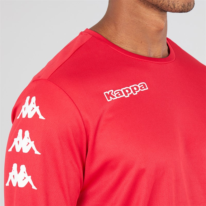 Kappa Mens Bolos Long Sleeve Training Top Red