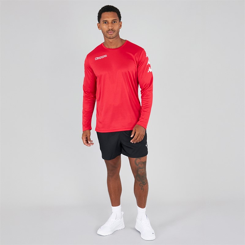 Kappa Mens Bolos Long Sleeve Training Top Red