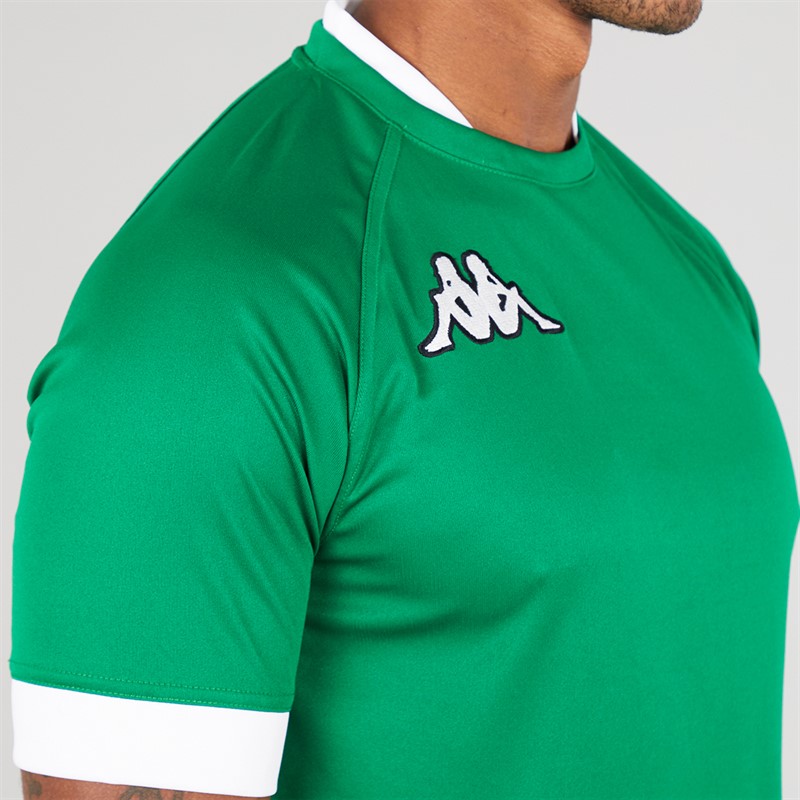 Kappa Mens Ampion Rugby Training/Match Jersey Green Oasis/White