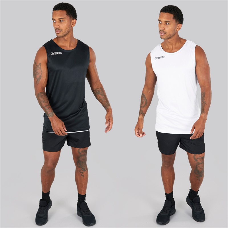 Kappa Mens Alble Reversible Sleeveless Training Top Black/White