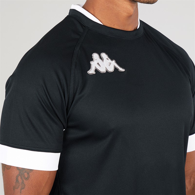 Kappa Mens Ampion Rugby Training/Match Jersey Black/White