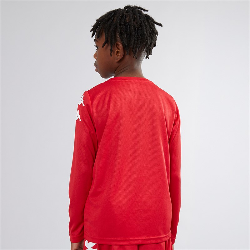 Kappa Boys Bolos Long Sleeve Training Top Red