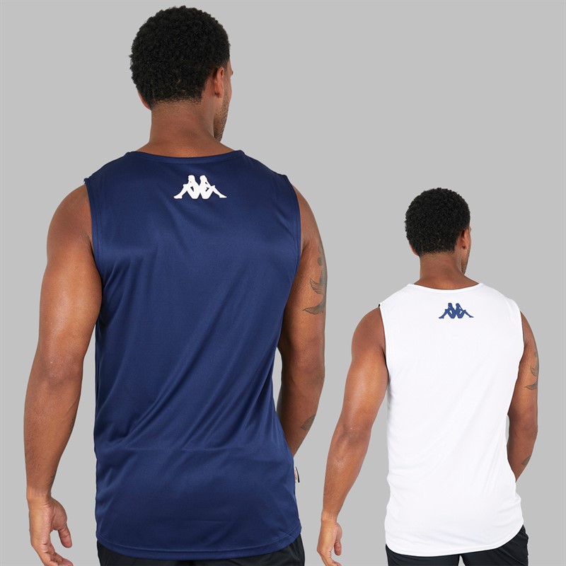 Kappa Mens Alble Reversible Sleeveless Training Top Navy/White