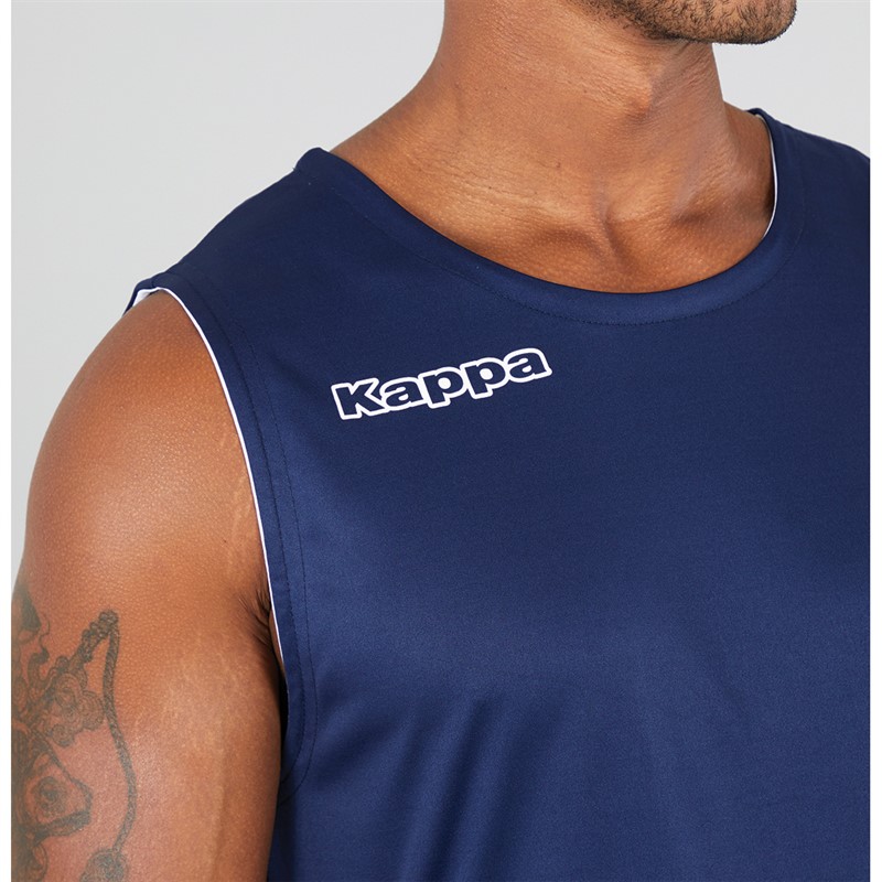 Kappa Mens Alble Reversible Sleeveless Training Top Navy/White