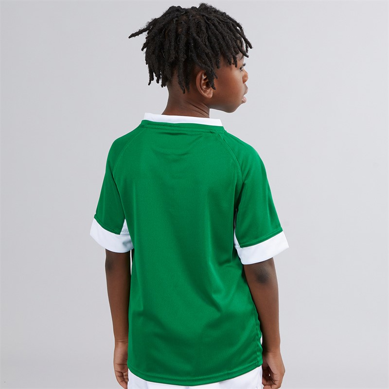Kappa Boys Ampion Rugby Training/Match Jersey Green Oasis/White
