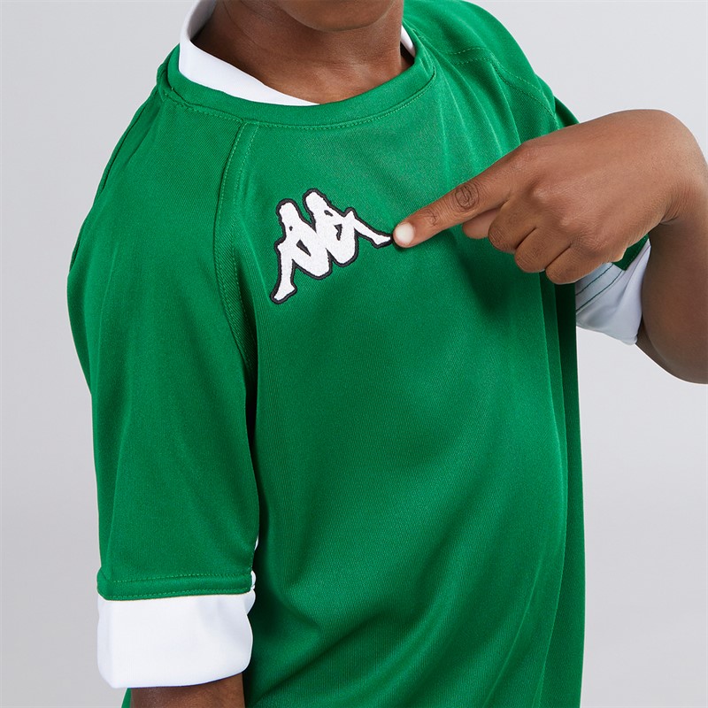 Kappa Boys Ampion Rugby Training/Match Jersey Green Oasis/White