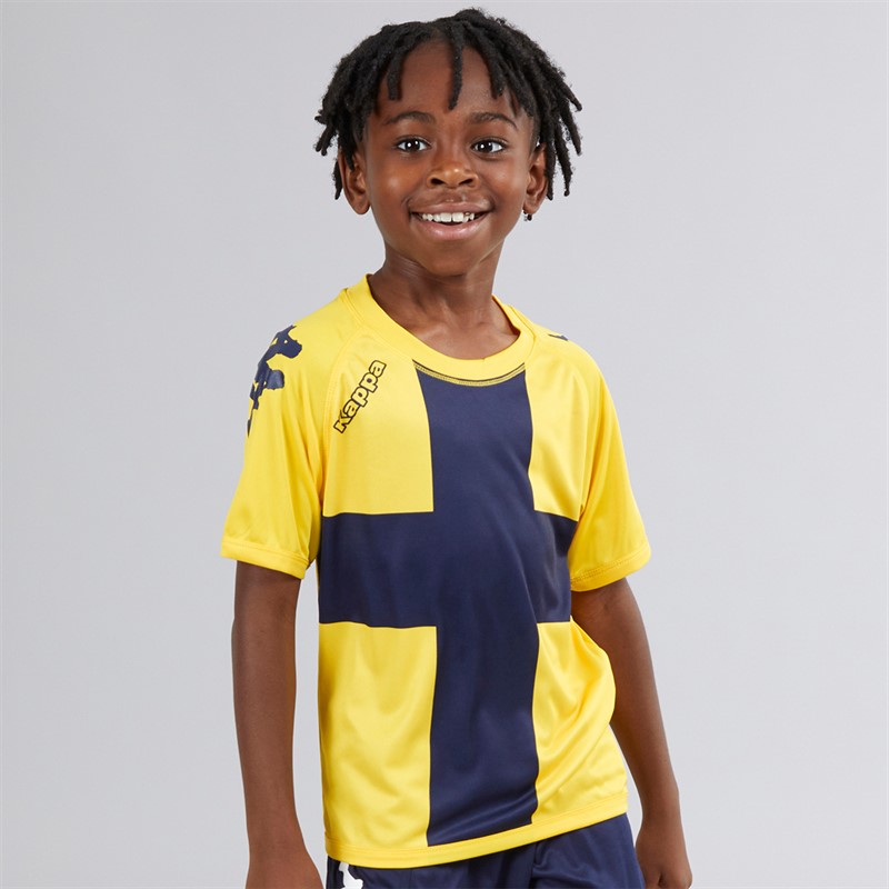 Kappa Boys Wanese Slim Fit Match Jersey Yellow Chrome - Size L