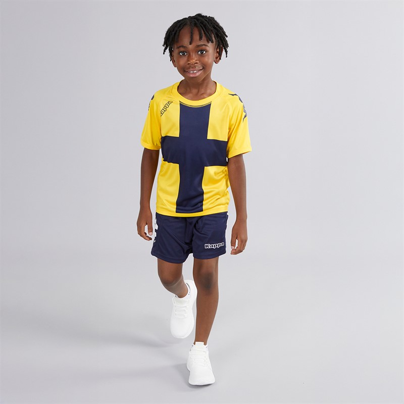 Kappa Boys Wanese Slim Fit Match Jersey Yellow Chrome