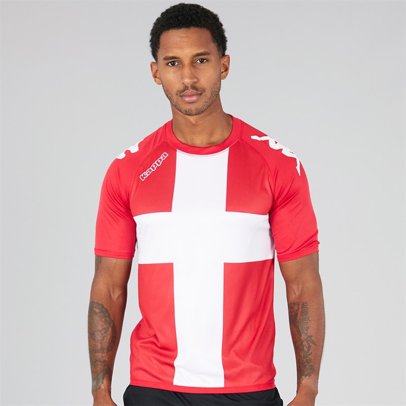 Kappa Mens Wanese Slim Fit Match Jersey Dark Red/White