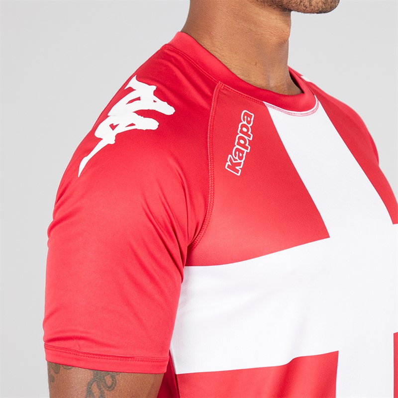 Kappa Mens Wanese Slim Fit Match Jersey Dark Red/White