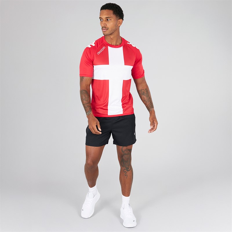 Kappa Mens Wanese Slim Fit Match Jersey Dark Red/White