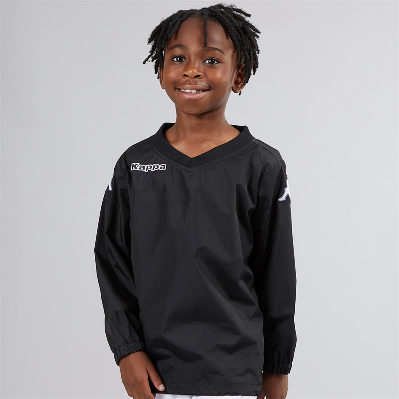 Kappa Boys Vhurston Windproof Water-Repellent Training Top Black - Size XL