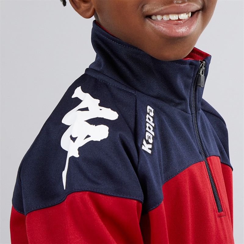 Kappa Boys Vuino 1/2 Zip Training Top Pomegranate/Navy