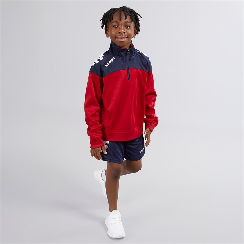 Kappa Boys Vuino 1/2 Zip Training Top Pomegranate/Navy