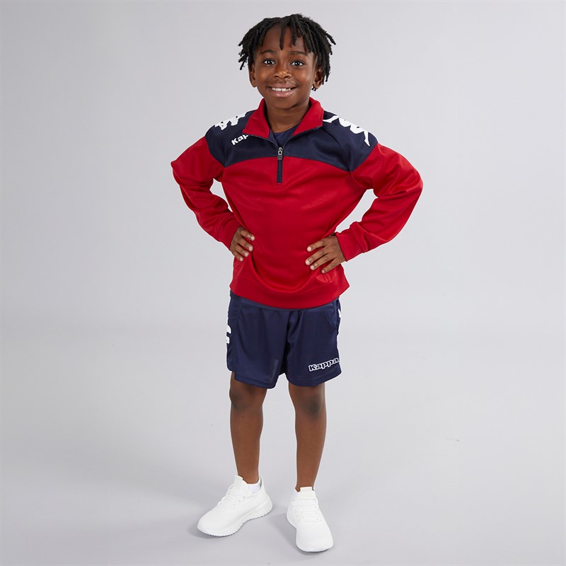 Kappa Boys Vuino 1/2 Zip Training Top Pomegranate/Navy