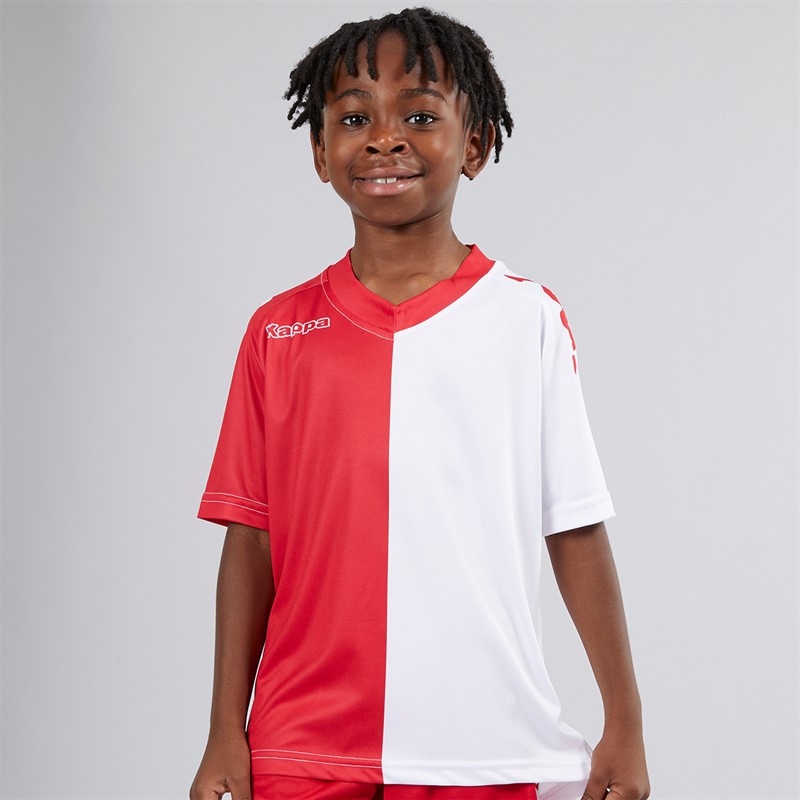 Kappa Boys Wagliar Slim Fit Match Jersey Dark Red/White