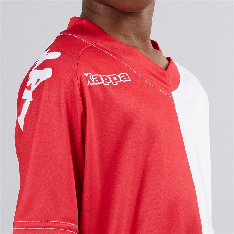 Kappa Boys Wagliar Slim Fit Match Jersey Dark Red/White