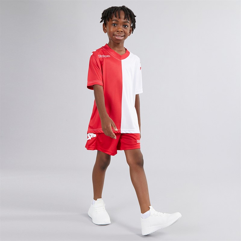 Kappa Boys Wagliar Slim Fit Match Jersey Dark Red/White