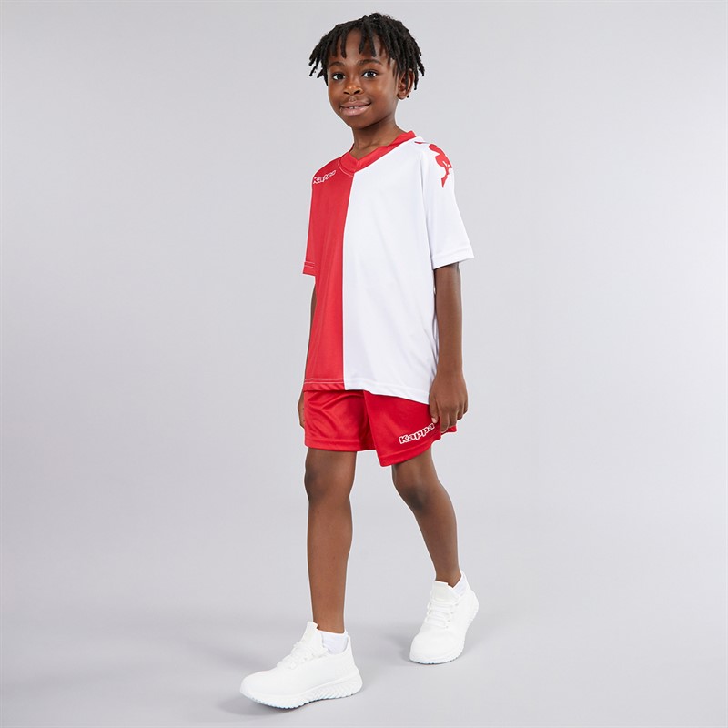 Kappa Boys Wagliar Slim Fit Match Jersey Dark Red/White