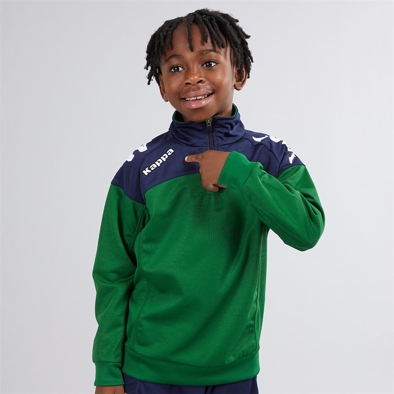 Kappa Junior Boys Vuino 1/2 Zip Training Top Green/Navy