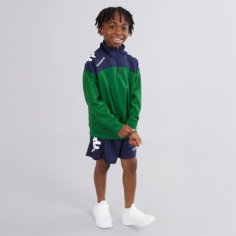 Kappa Junior Boys Vuino 1/2 Zip Training Top Green/Navy