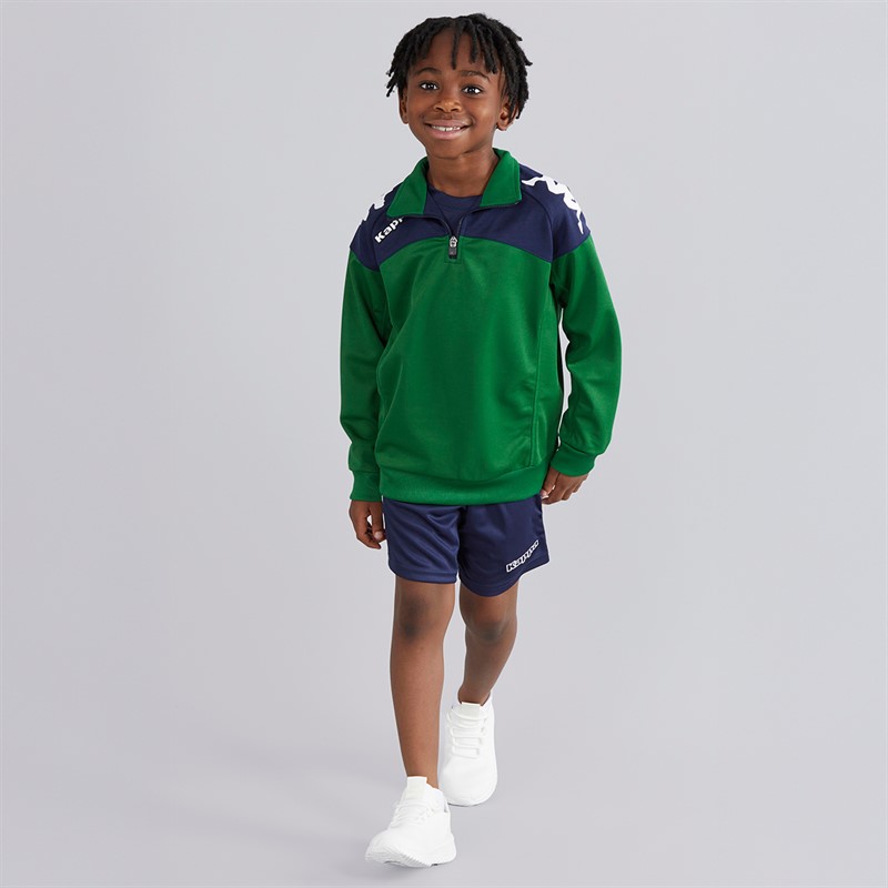 Kappa Junior Boys Vuino 1/2 Zip Training Top Green/Navy