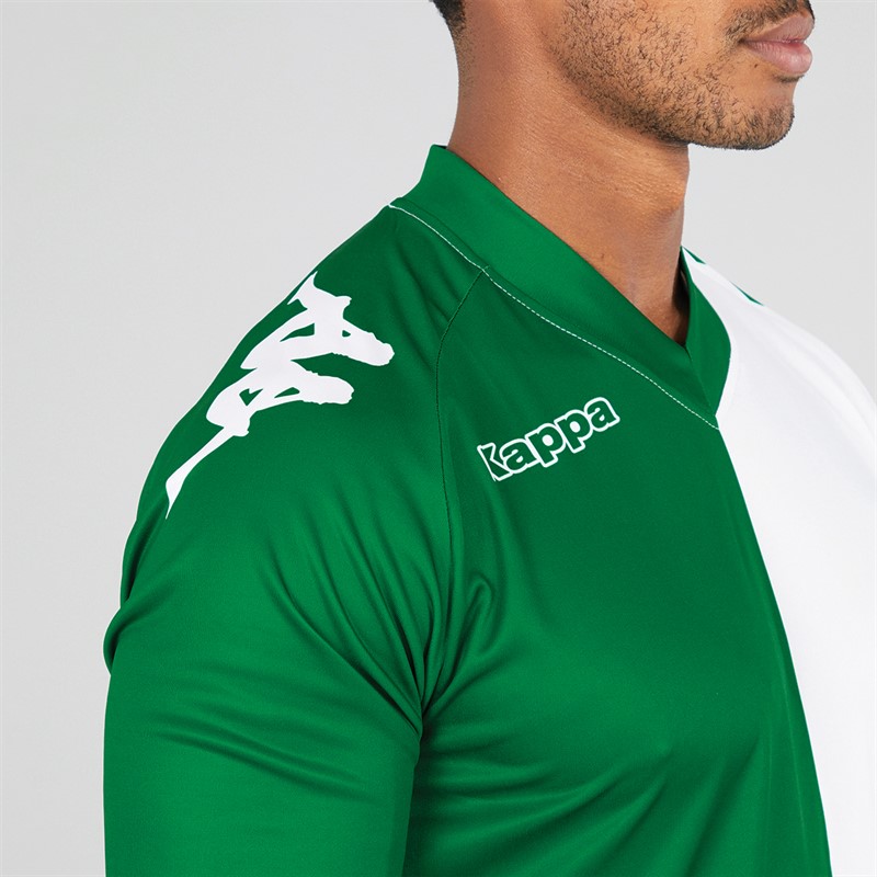 Kappa Mens Wagliar Slim Fit Match Jersey Green Oasis/White