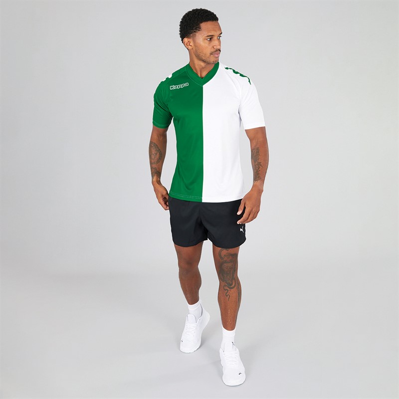 Kappa Mens Wagliar Slim Fit Match Jersey Green Oasis/White