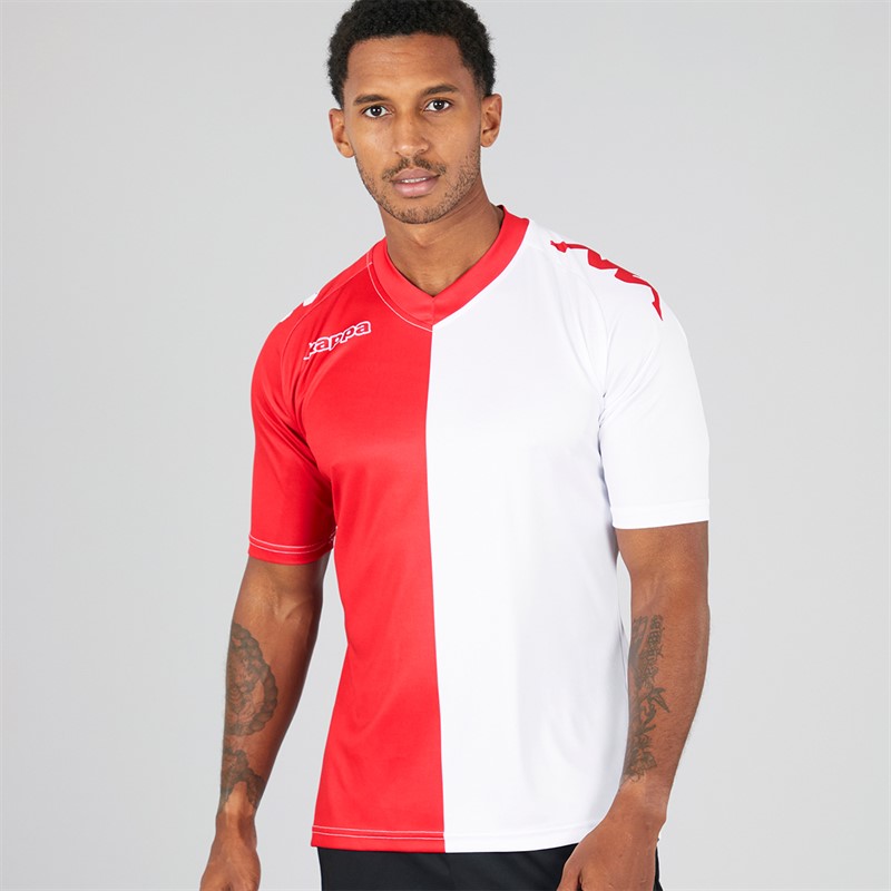 Kappa Mens Wagliar Slim Fit Match Jersey Dark Red/White