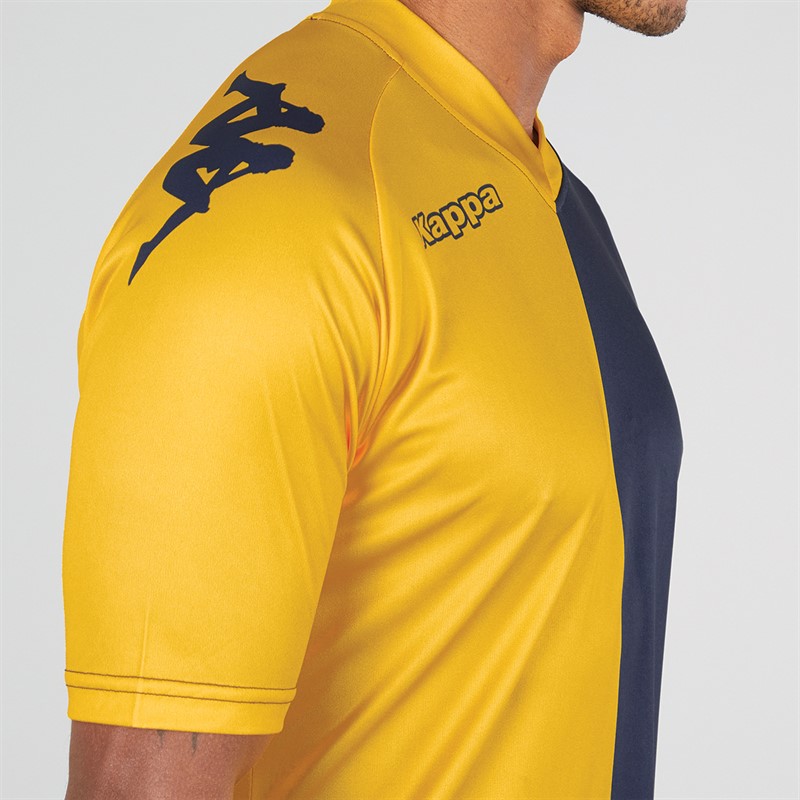 Kappa Mens Wagliar Slim Fit Match Jersey Yellow/Chrome