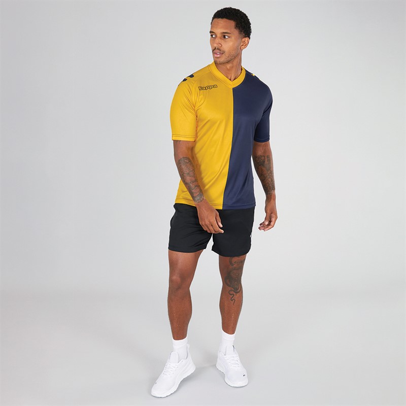 Kappa Mens Wagliar Slim Fit Match Jersey Yellow/Chrome